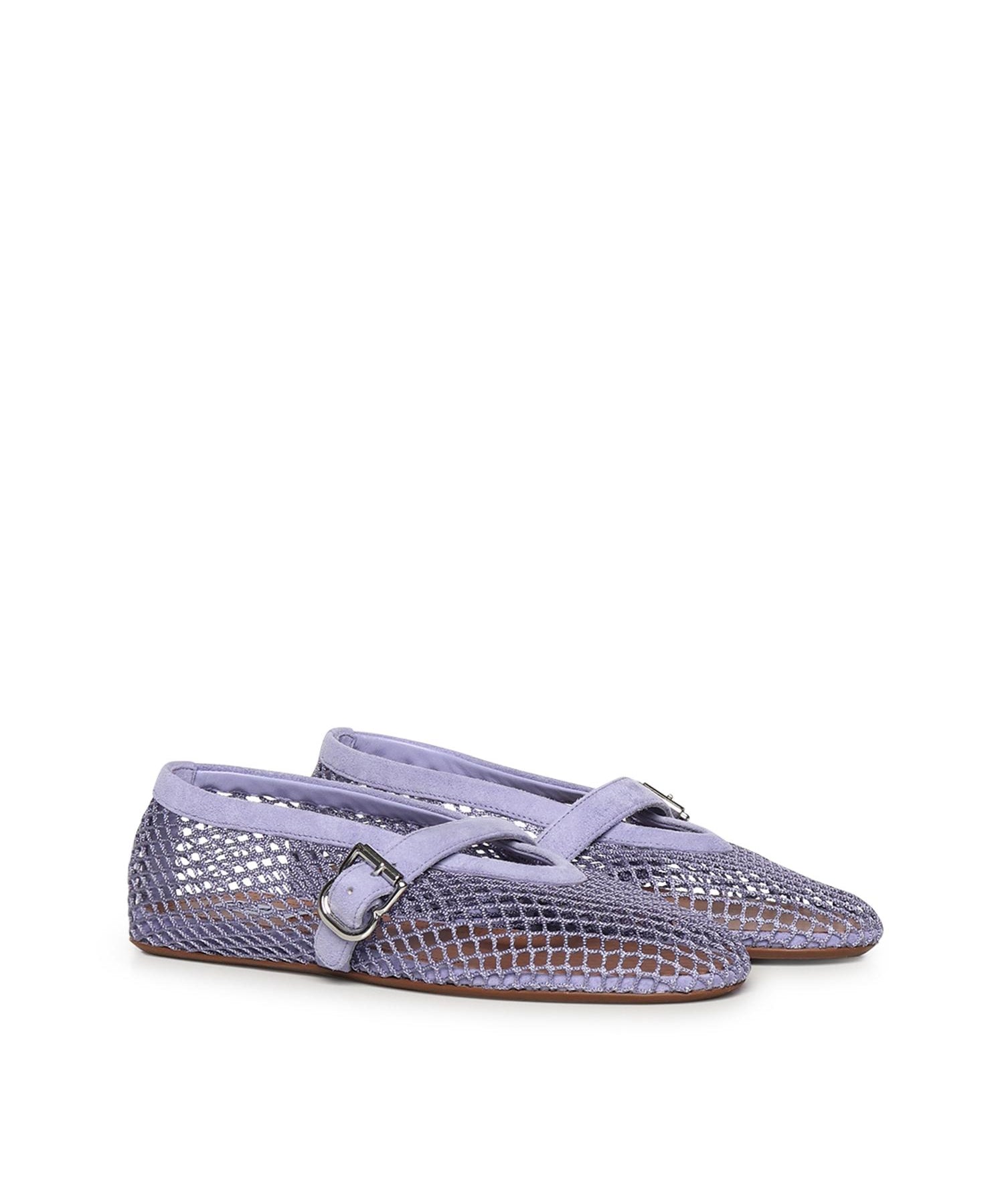 Ballerine flat in rete e pelle scamosciata AA3A029TK061 452 ALAIA 