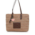 Borsa shopping Cassie con logo 73BS9M801 CASSIENATURALE/MORO V° 73 