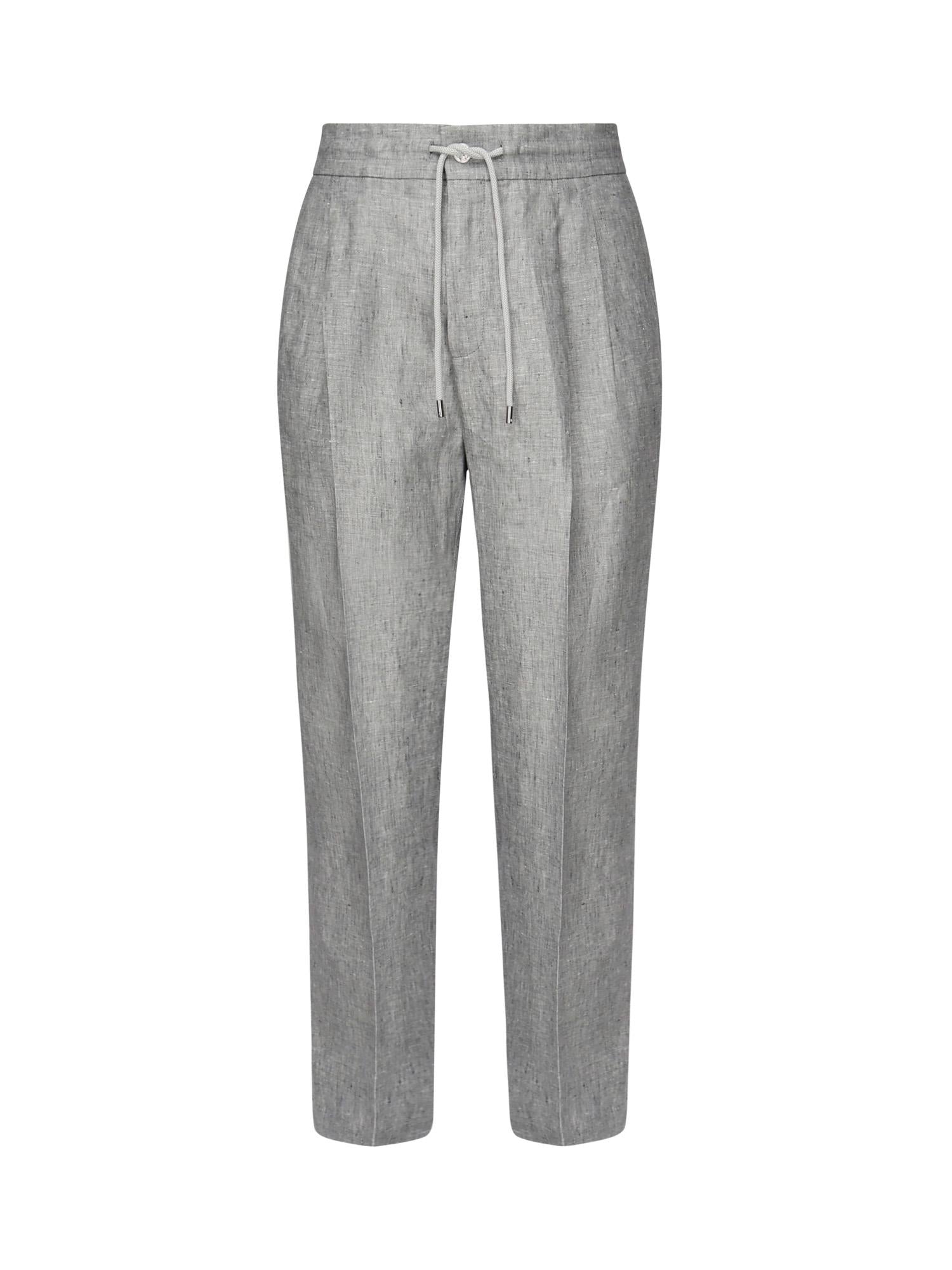 Pantaloni in tela di lino délavé GP12PT FU4MFS8290 DOLCE & GABBANA 