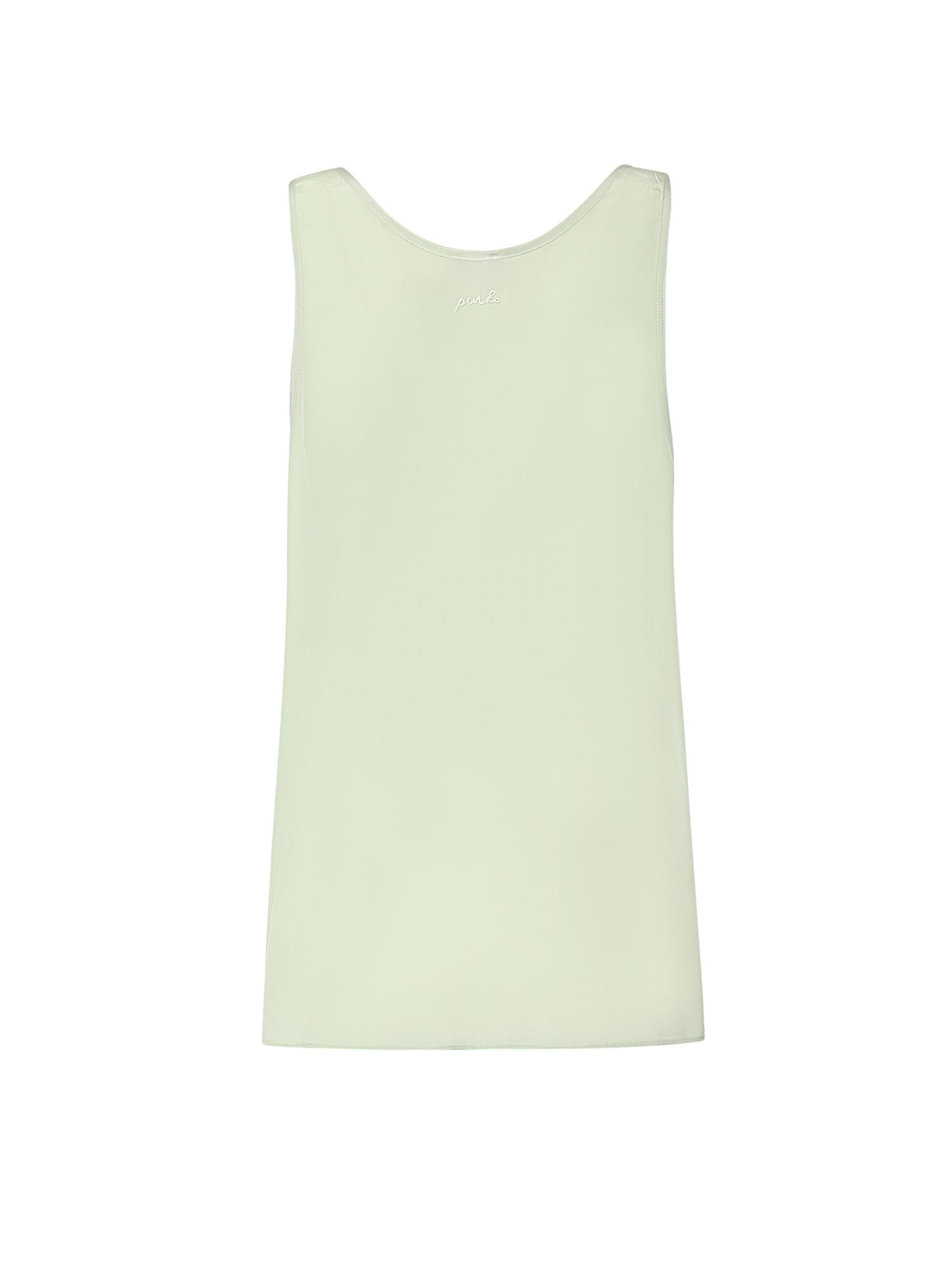 Top a canotta in seta sand wash 104670 A2T7S86 PINKO 