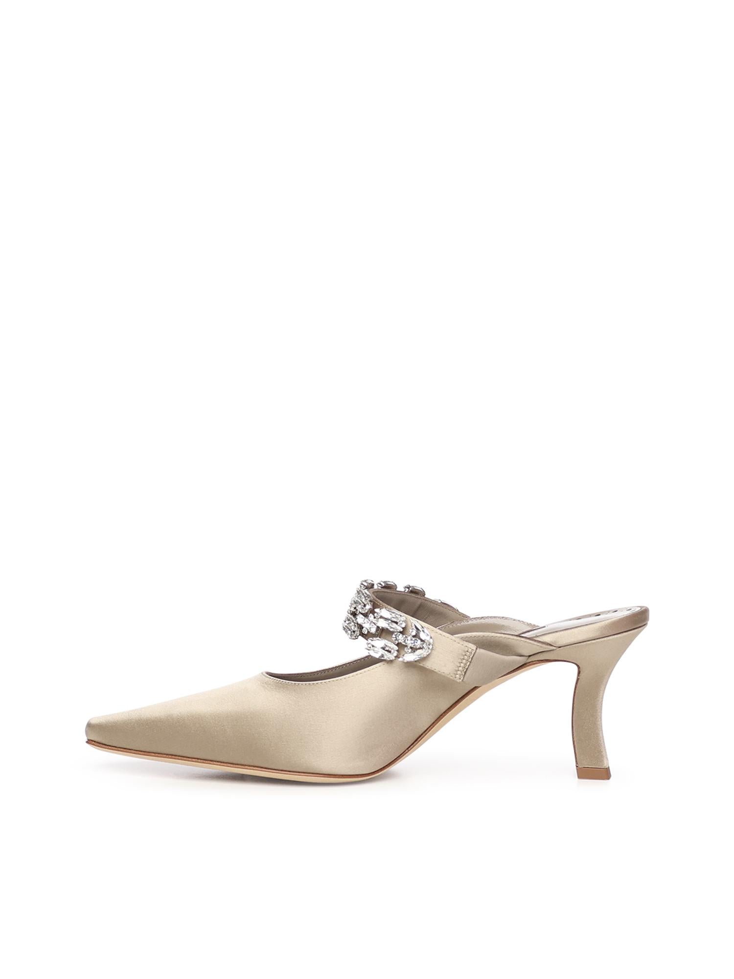 Mules Tamolmu in satin con cristalli 3253082 2330 MANOLO BLAHNIK 