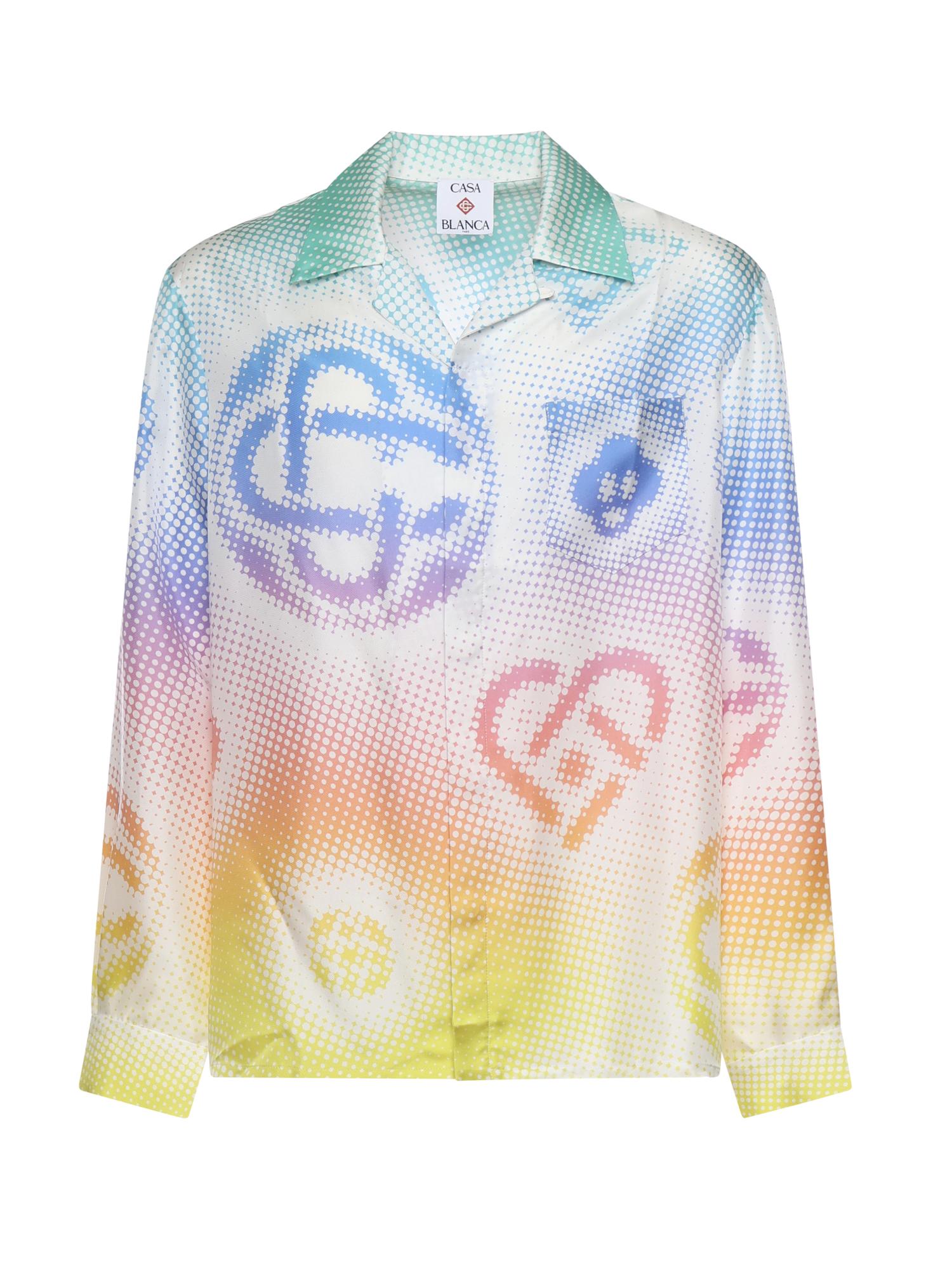 Camicia Halftone Logo in seta MSP26SH006 03 CASABLANCA 
