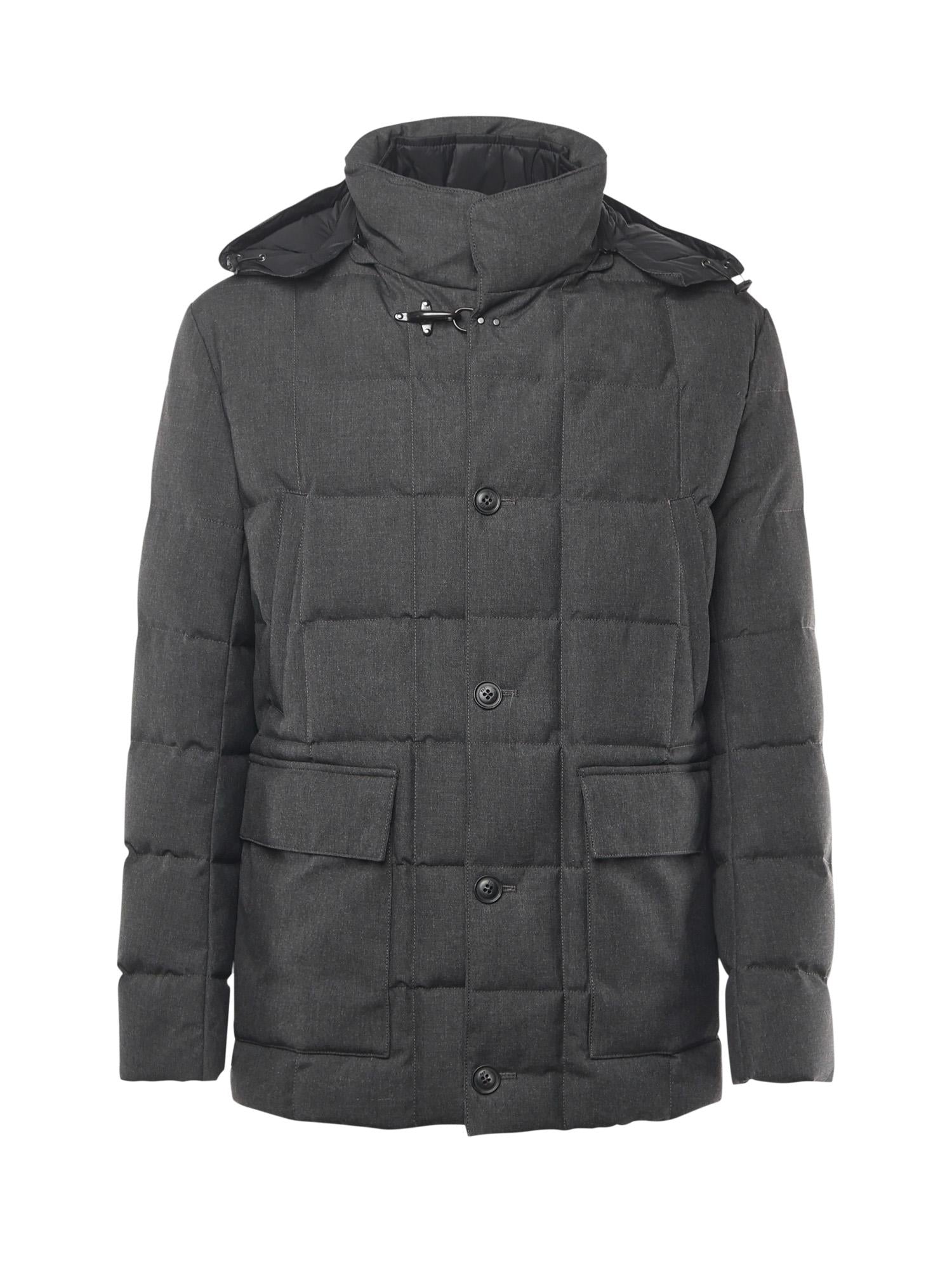 Caban imbottito in canvas mélange NAM36510480XOB B803 FAY 
