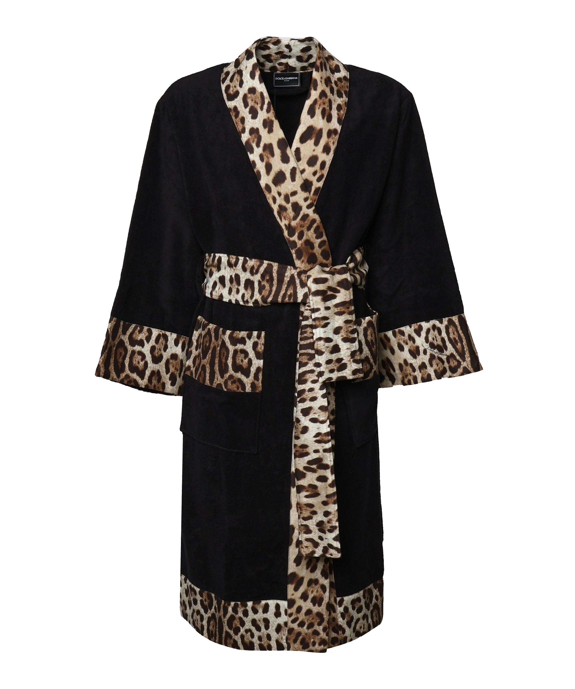 Accappatoio in cotone Leopard<BR/> TCF010 TCAGOUL002 DOLCE & GABBANA HOME 
