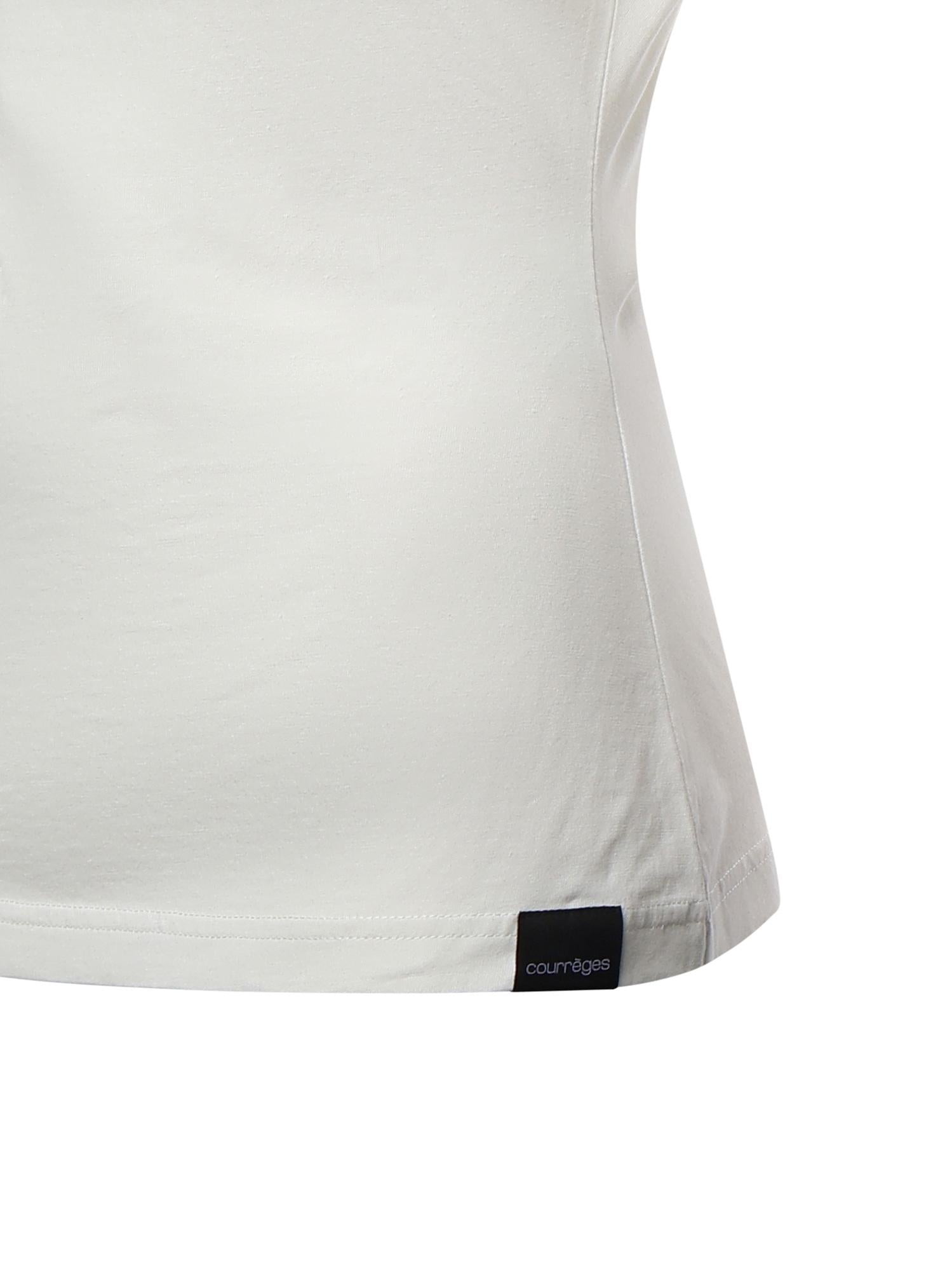 T-shirt con stampa logo in cotone 226JTS168JS0233 0001 COURREGES 