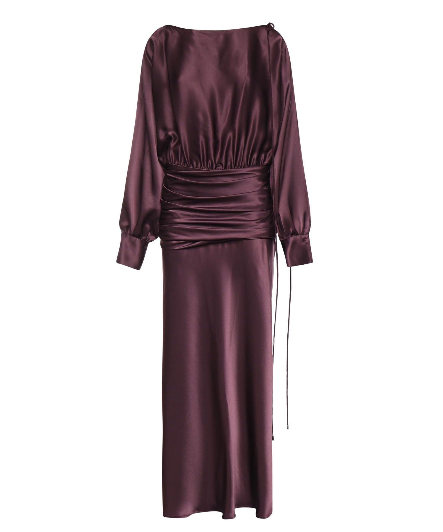 Abito lungo in satin con drappeggio 106677 A1Y5R57 PINKO 