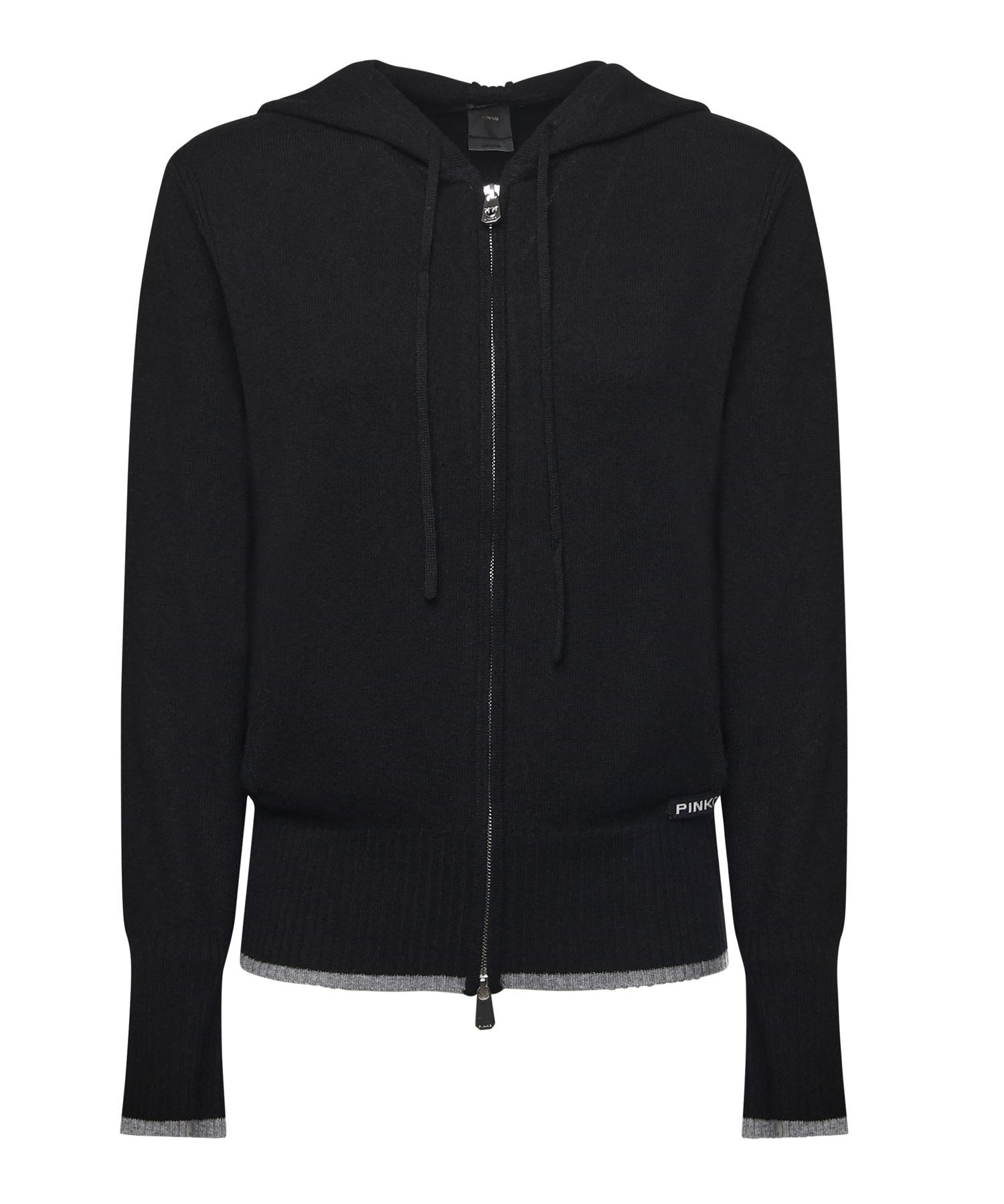 Cardigan con zip in lana e cashmere 105491 A2Q9Z99 PINKO 