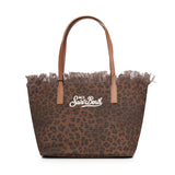 Borsa City Medium in canvas con stampa animalier CBMF001 00588L MC2 SAINT BARTH 