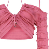 Top in maglia con ruches 2M446A -N0722 BLUMARINE 
