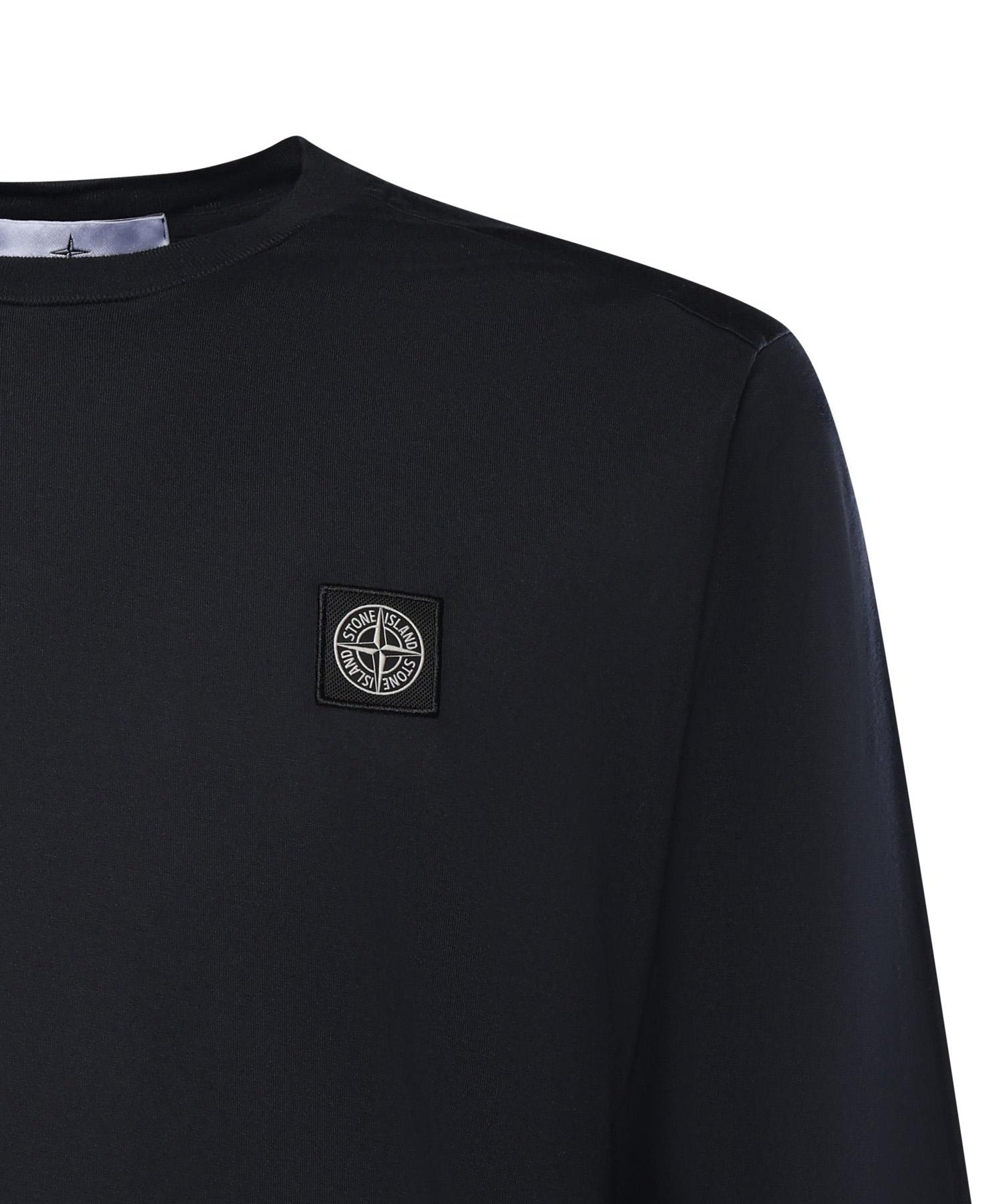 T-shirt con patch Compass in jersey di cotone<BR/> L1S152100031 S0013V0020 STONE ISLAND 