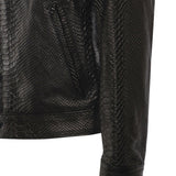 Giubbotto Julius in pelle<BR/> JULIUS CAESAR PITONENERO GIULIANO GALIANO 