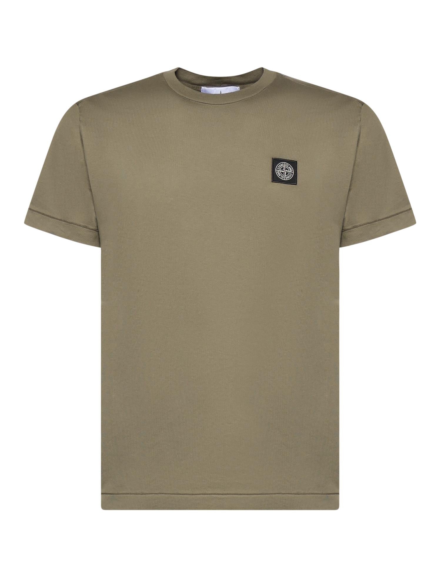 T-shirt con patch Compass in jersey di cotone L1S152100027 S0013V005G STONE ISLAND 
