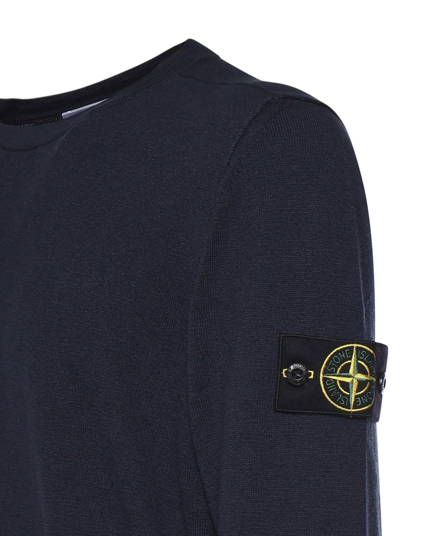 Maglione in cotone e nylon con logo<BR/> L1S155100052 S00B0V0020 STONE ISLAND 