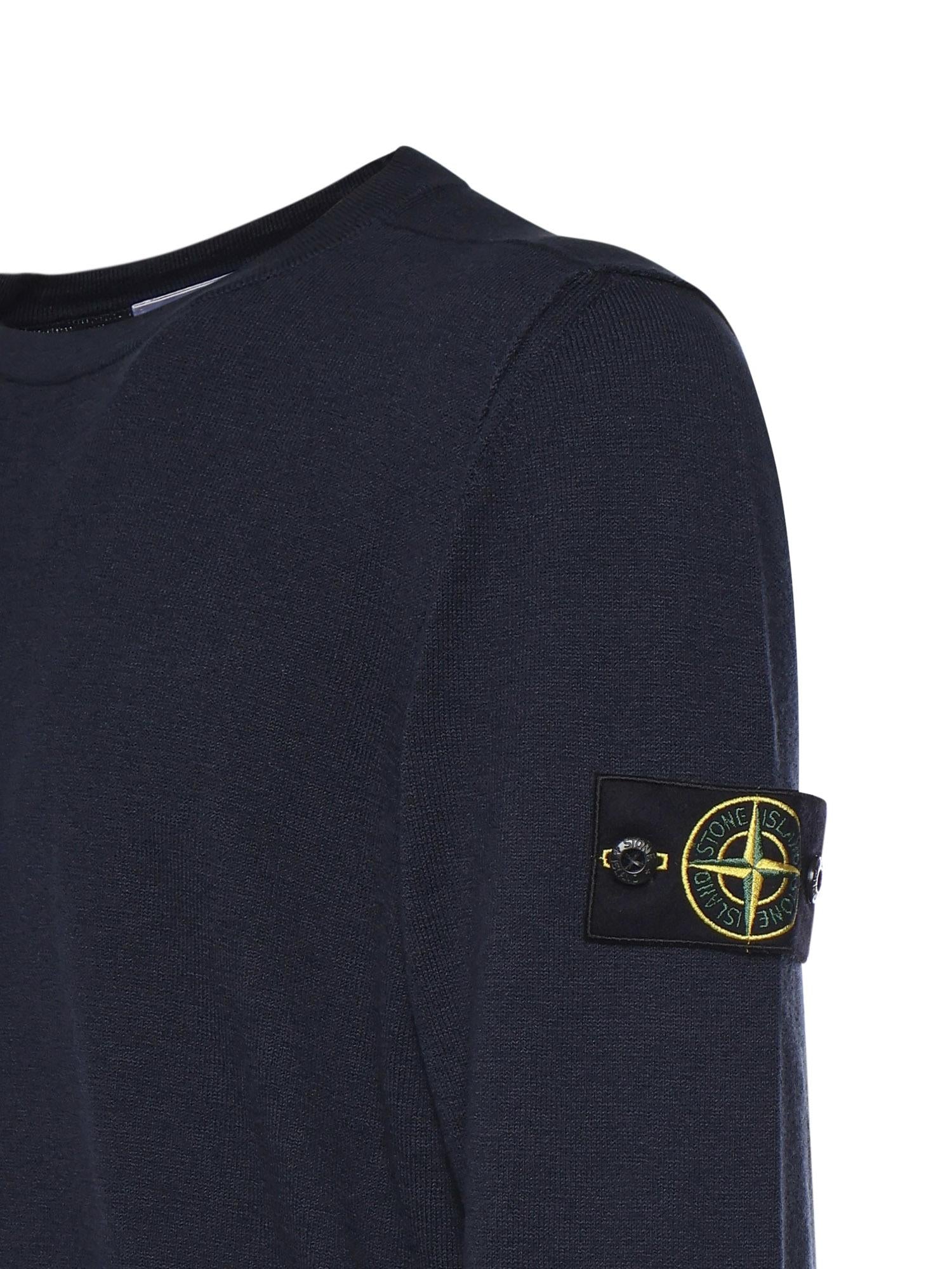 Maglione in cotone e nylon con logo<BR/> L1S155100052 S00B0V0020 STONE ISLAND 