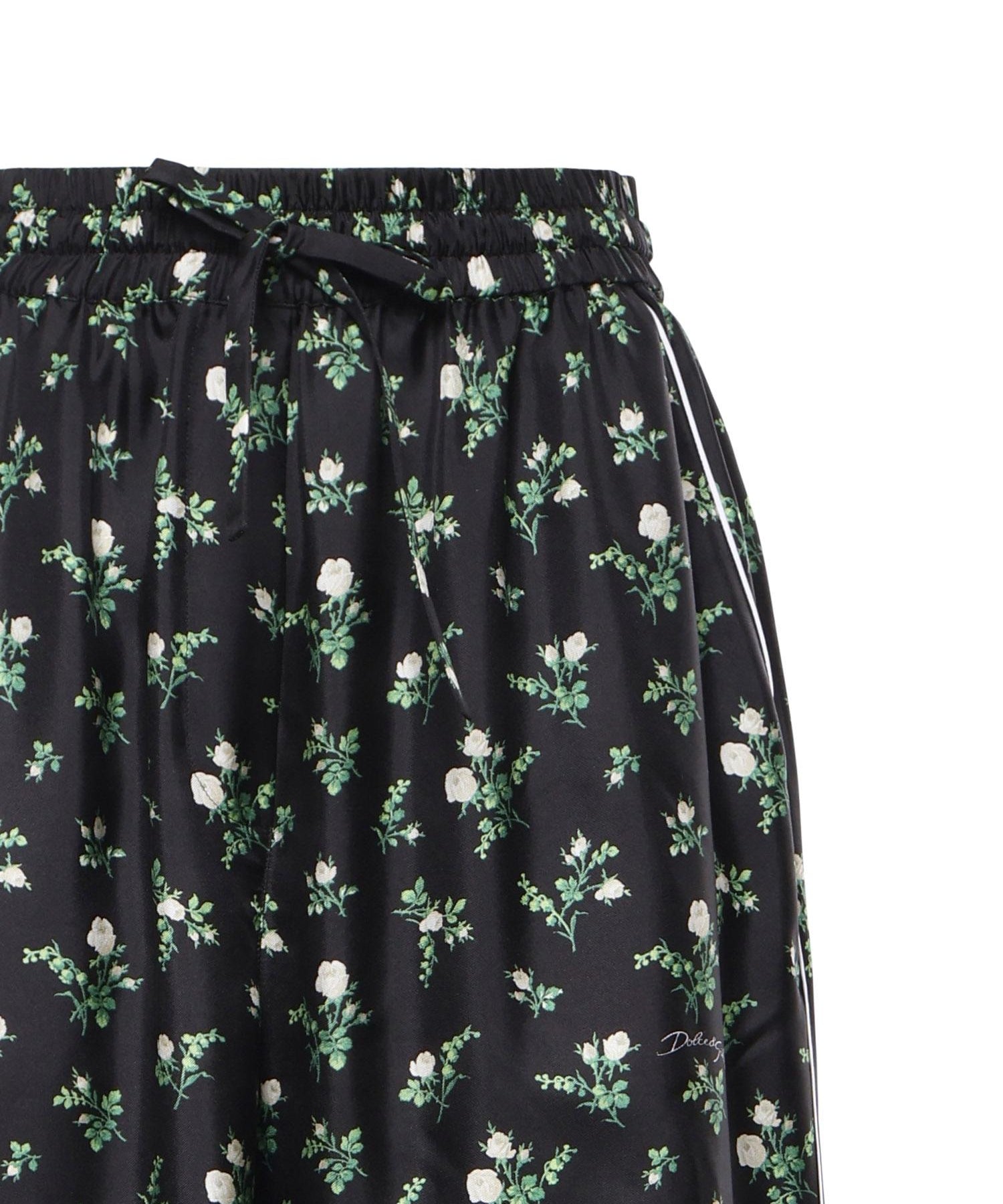 Pantaloni in twill stampa Roselline e mughetti FTDKTT IS13GHX6CB DOLCE & GABBANA 
