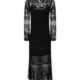 Abito lungo crochet traforato<BR/> 104731 A2FFZ99 PINKO 
