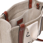 Woody bag piccola in tela di lino CHC22AS397I26 90U CHLOÉ 
