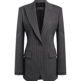 Blazer monopetto in fresco di lana gessato DJ847 ES0080D903 DONDUP 