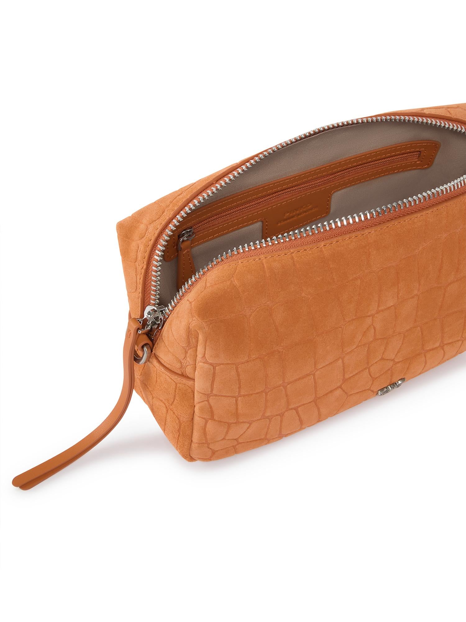 Borsa bauletto a tracolla in pelle stampa coccodrillo 106761 A2YWA76O PINKO 