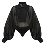 Body in chiffon e popeline 105571 A2VNZ99 PINKO 
