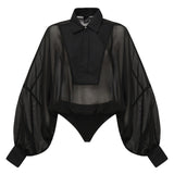 Body in chiffon e popeline 105571 A2VNZ99 PINKO 
