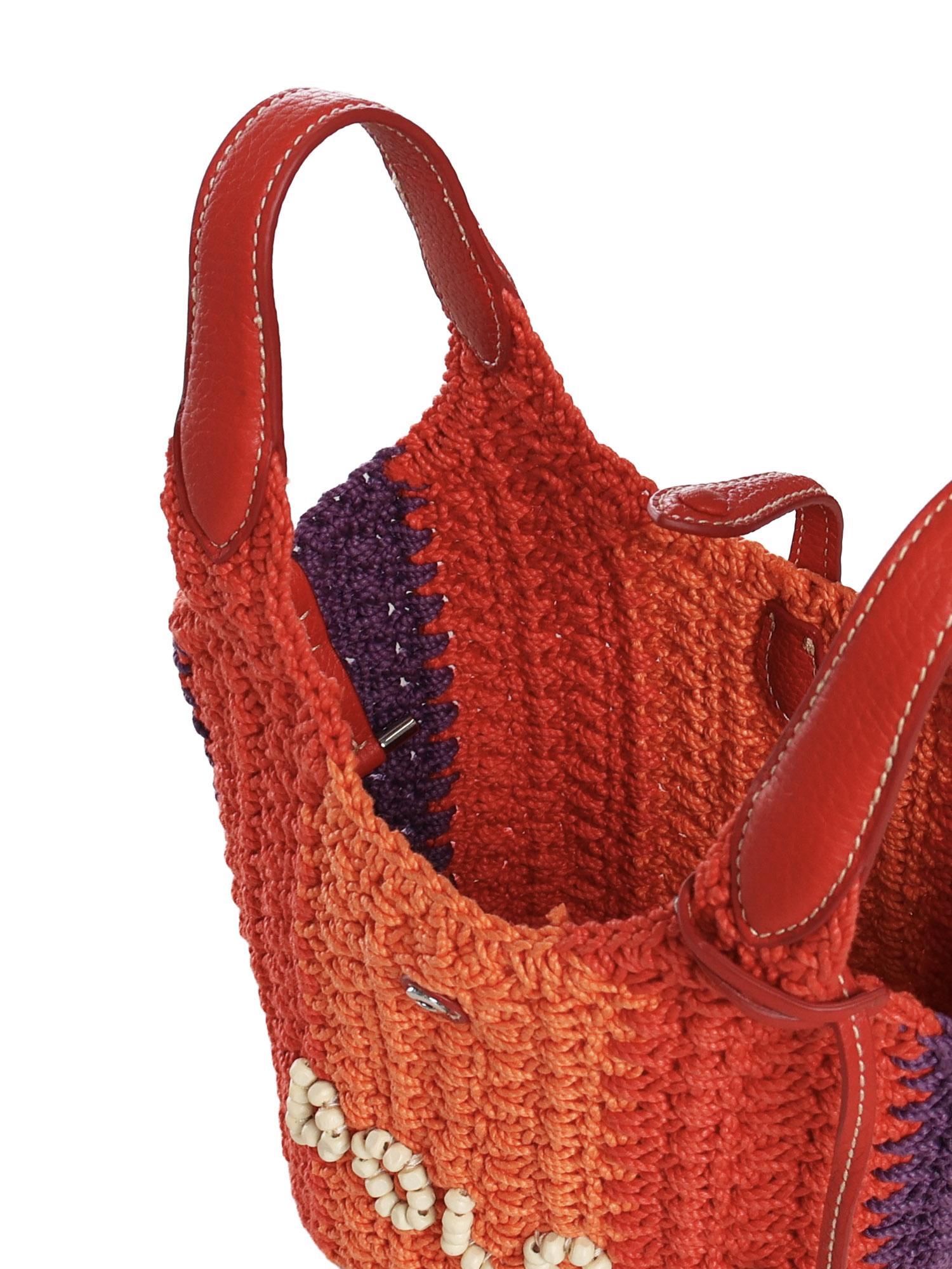 Borsa tote Polo Play piccola all'uncinetto 428P01444 001 POLO RALPH LAUREN 