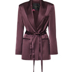 Giacca in satin con cintura 106589 A1Y5R57 PINKO 