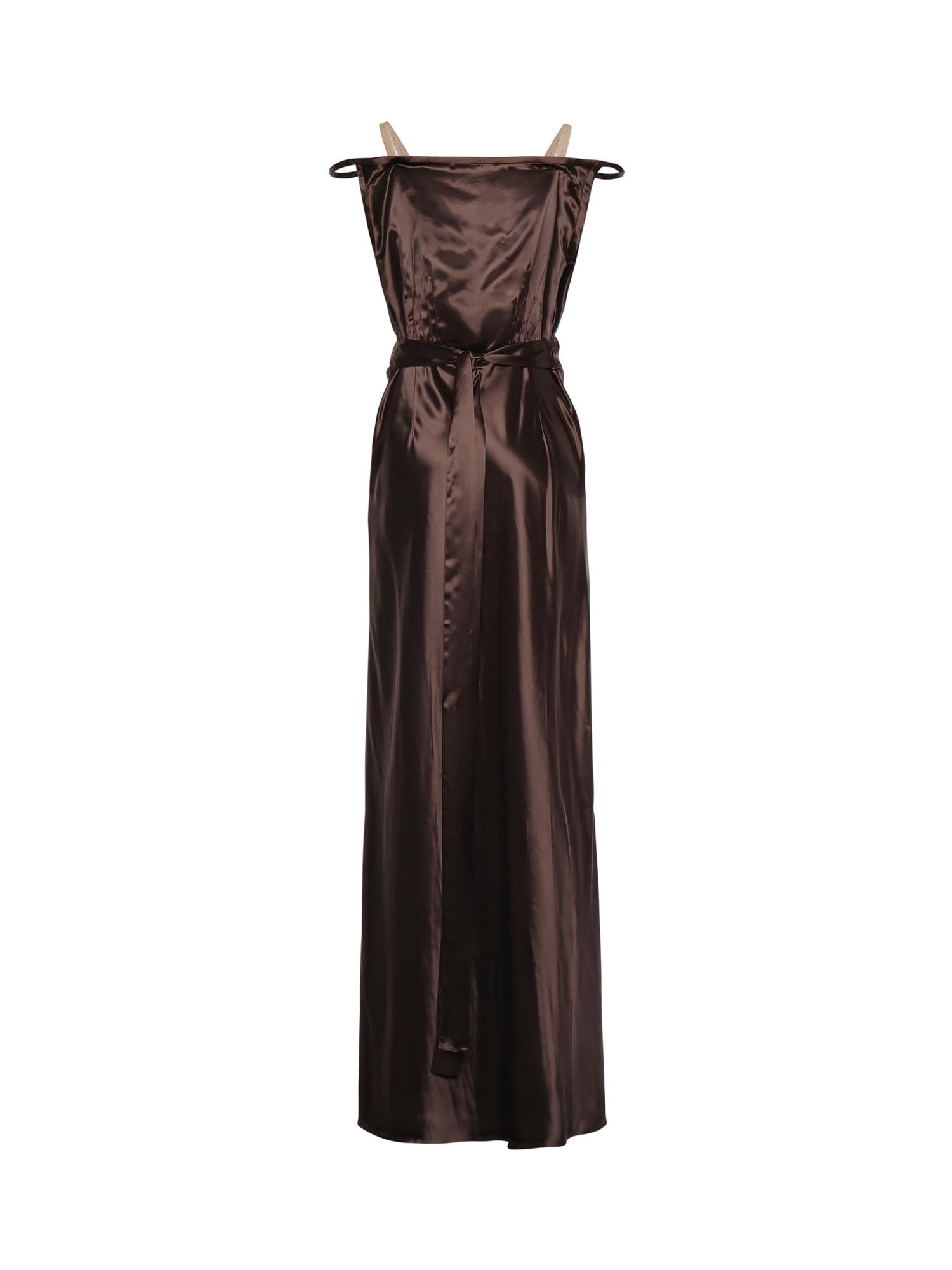 Abito lungo in satin MF6064 15ZCF0324 MIU MIU 