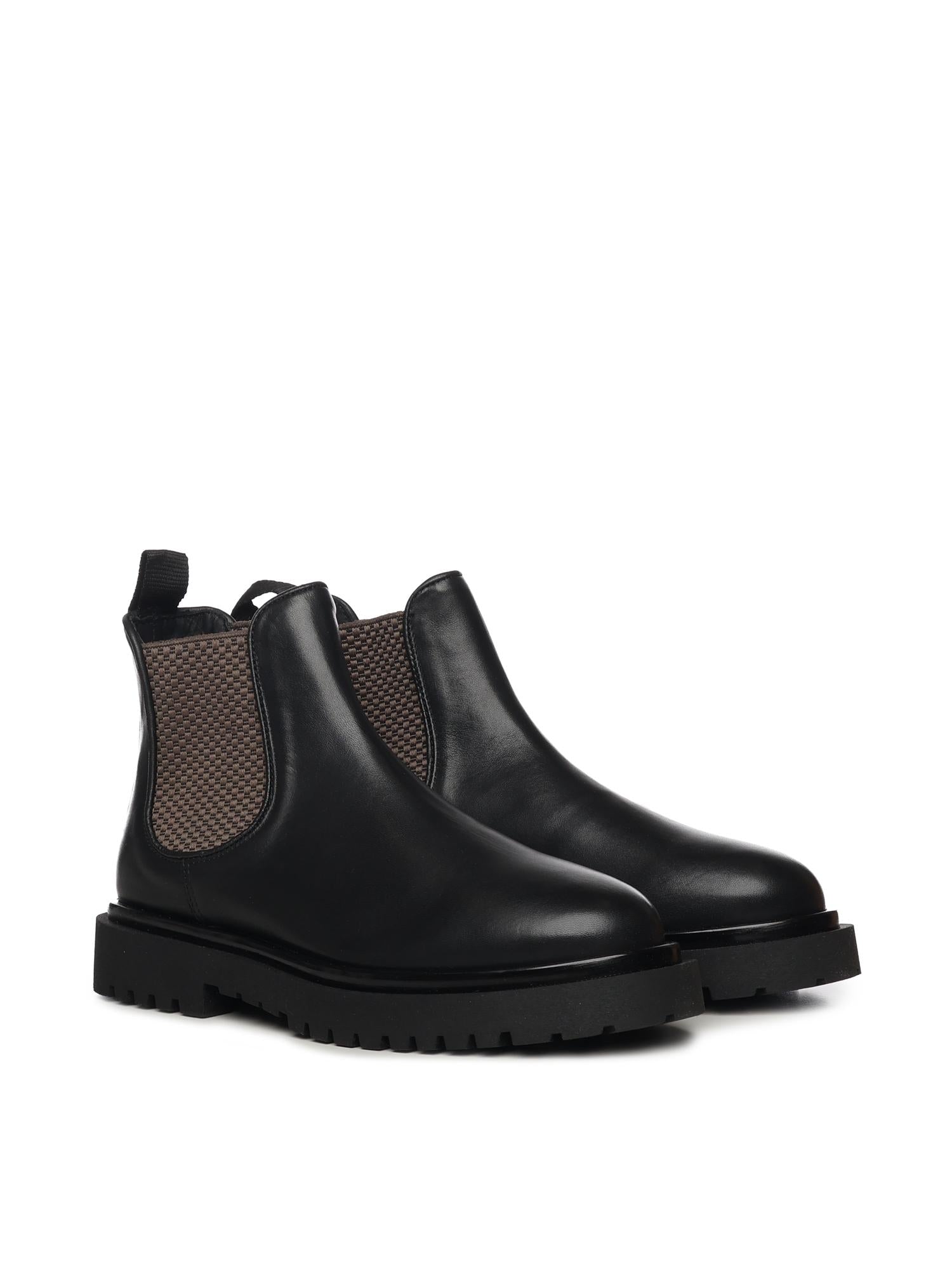 Stivaletti Chelsea in pelle<BR/> 23075 NERO ANTICA CUOIERIA 