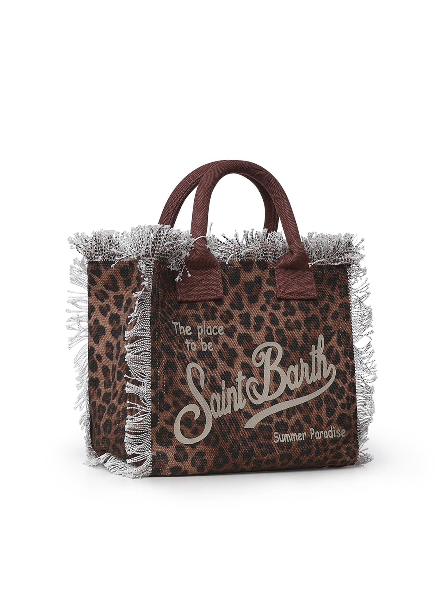 Borsa Colette in canvas con stampa leopardata COL0001 00190L MC2 SAINT BARTH 