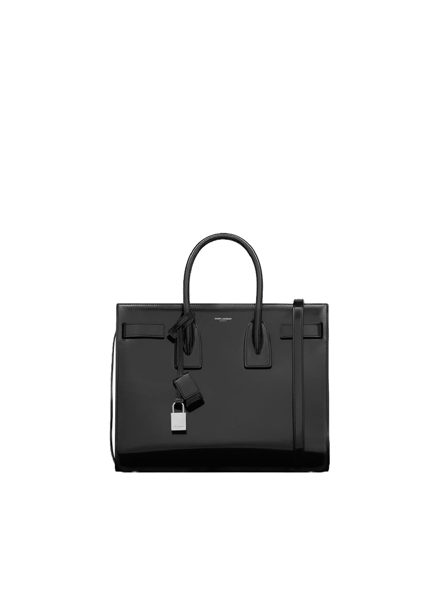 Borsa Sac De Jour in pelle verniciata 398709 AAB9H1000 SAINT LAURENT 