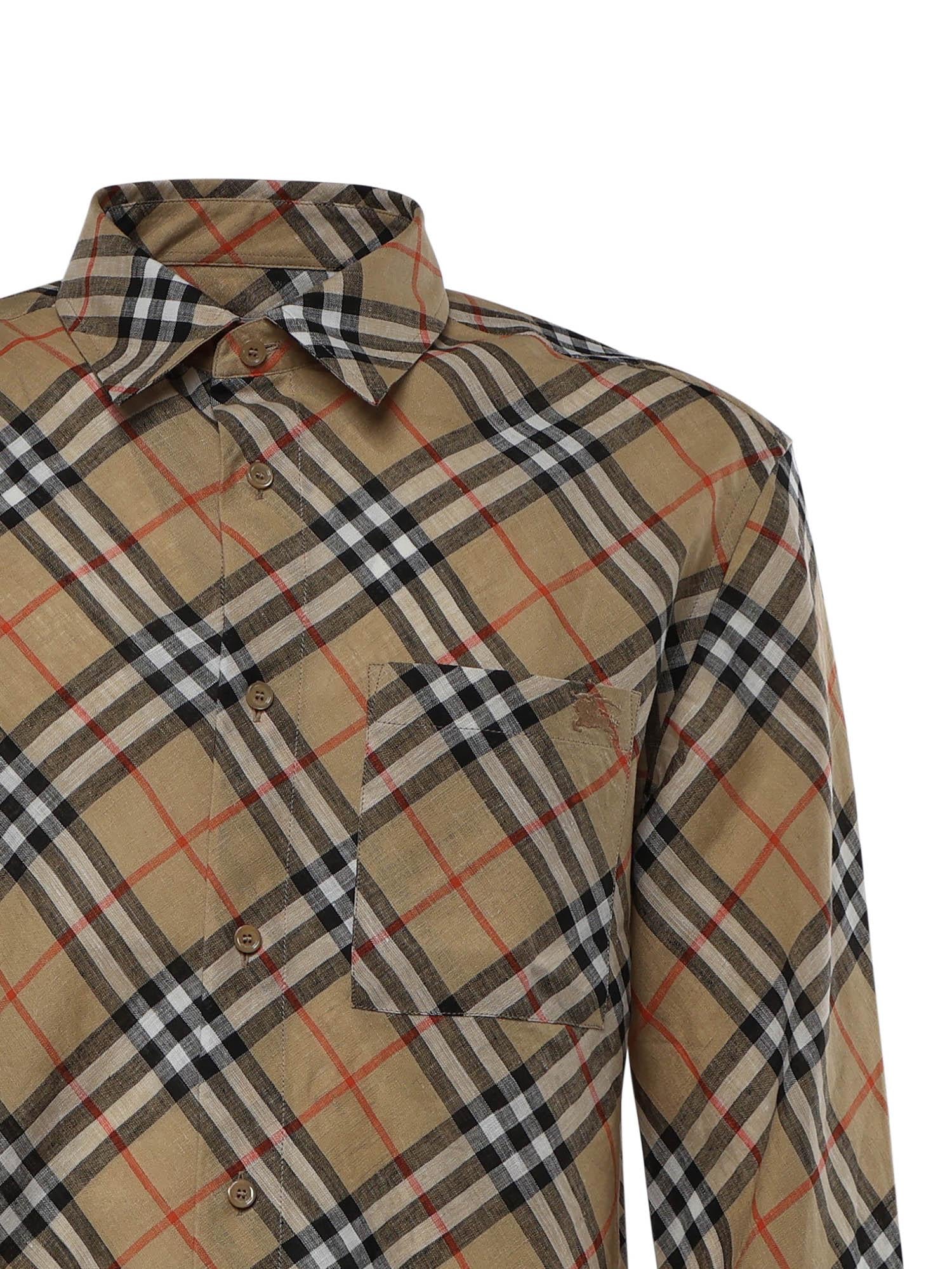 Camicia Check in lino 8123684 B9368 BURBERRY 