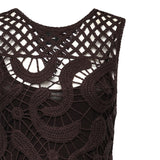 Abito midi senza maniche in crochet geometrico 106361 A354M05 PINKO 