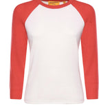 Baseball tee in cashmere W40610JL CREAM/SCARLET GUEST IN RESIDENCE 