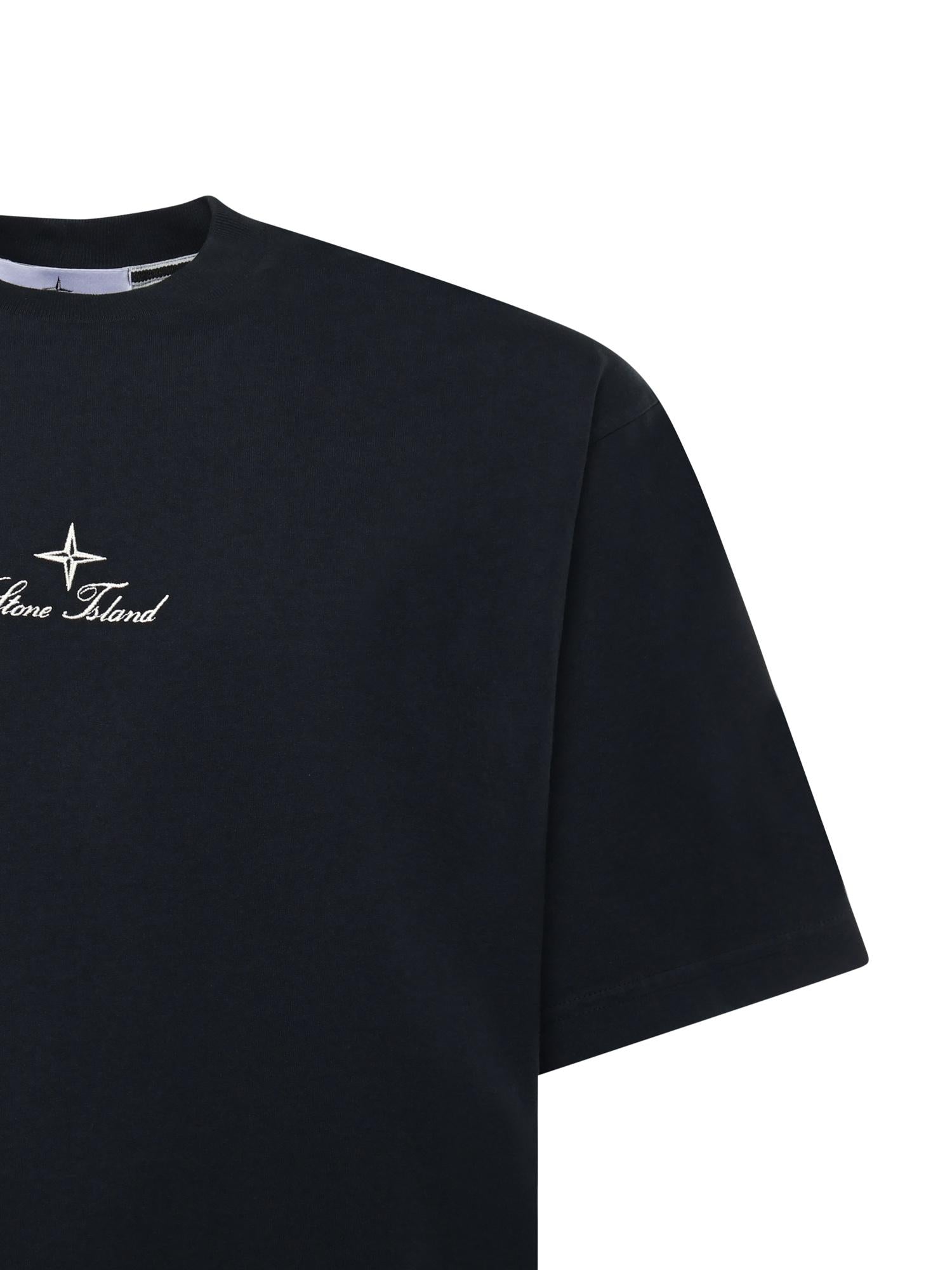 T-shirt con ricamo 'Multiaxial_Sashiko' K2S152100021 S0234V0020 STONE ISLAND 