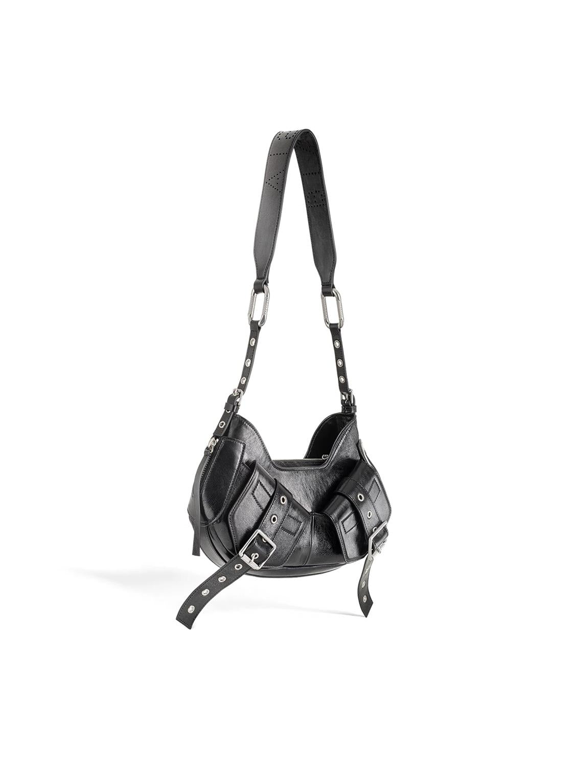 Borsa a spalla Y2K FBBP70001STR -NERO/NIKEL BIASIA 