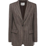 Blazer gessato in viscosa misto lana DG6163 VAR.UNICA OTTOD'AME 