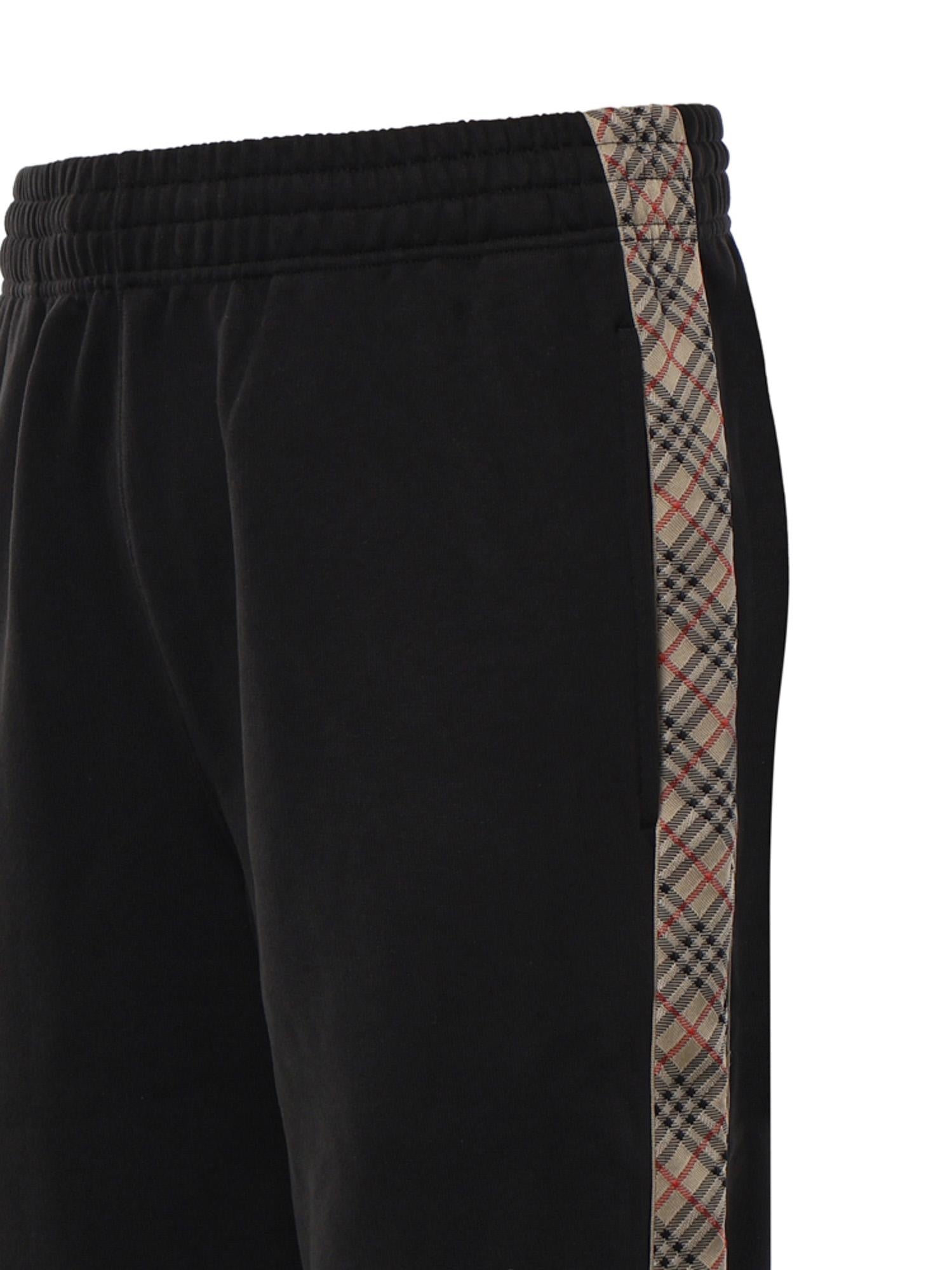 Pantaloni da jogging in cotone con finiture Check 8130399 A1189 BURBERRY 