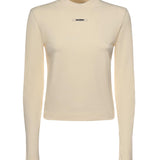 T-shirt in misto cotone con logo TSW00155AJ00124 130 JACQUEMUS 
