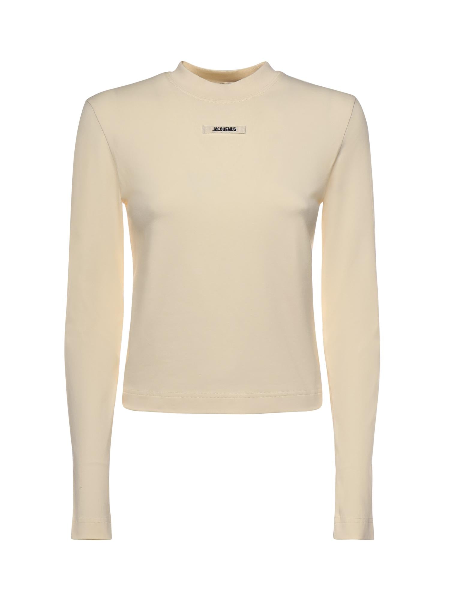T-shirt in misto cotone con logo TSW00155AJ00124 130 JACQUEMUS 
