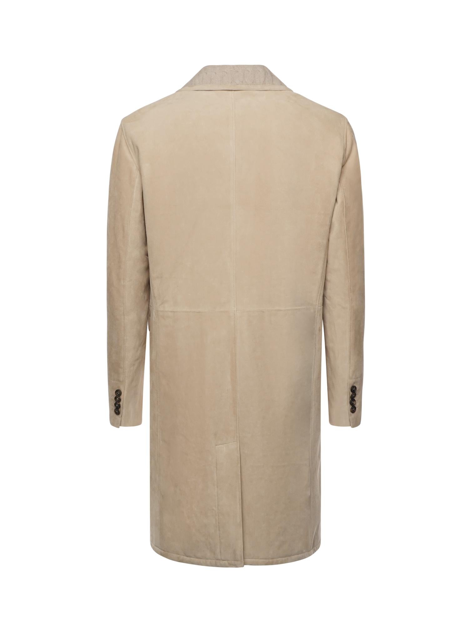 Cappotto in pelle scamosciata L75CAPL01PEL0L002 02 ELEVENTY 