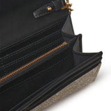 Portafoglio in pelle full strass con tracolla 103765 A20DZZLQ PINKO 