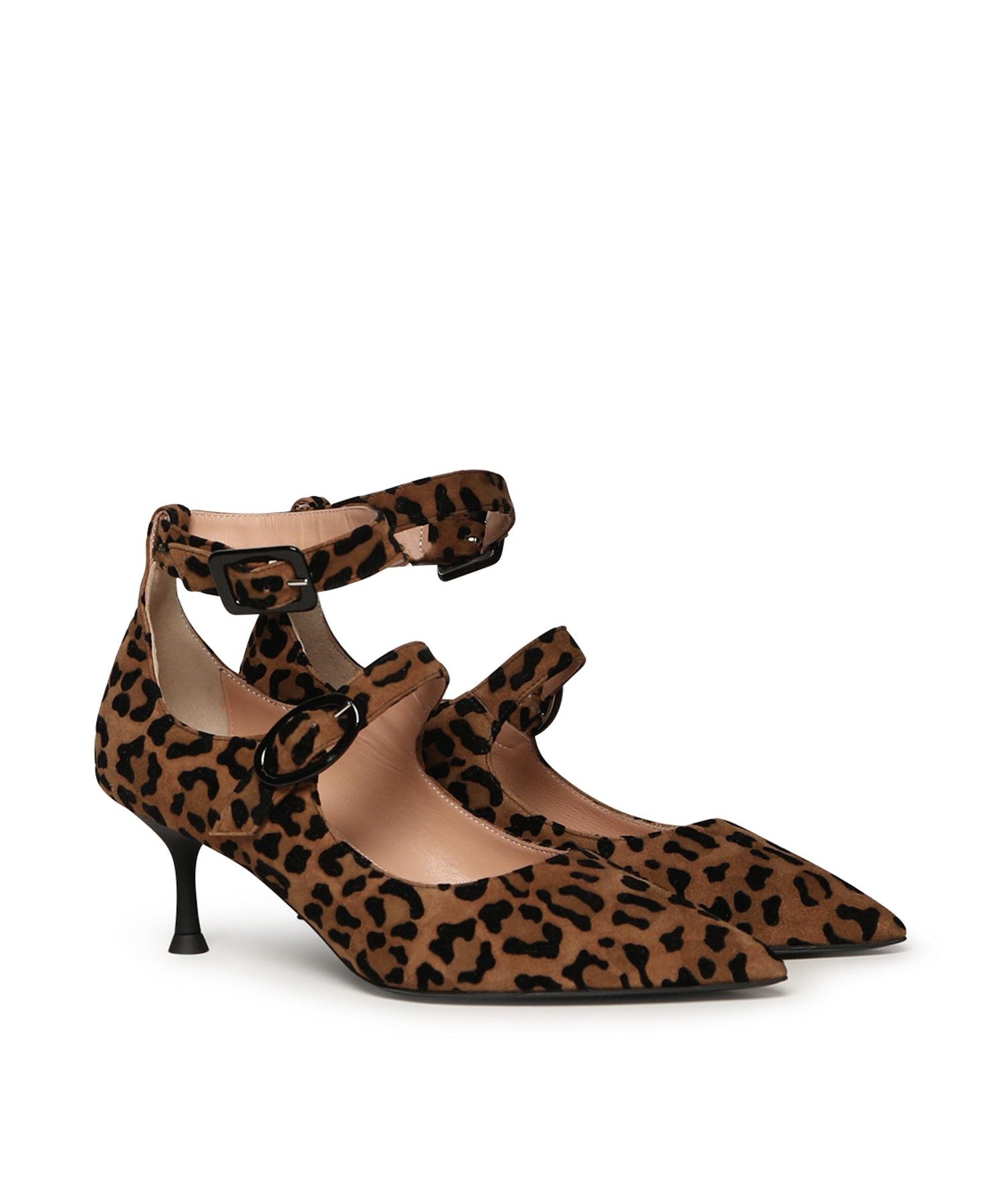Pumps slingbackThalia in camoscio TALUCI LEOFLO BRANDY/VERLUX NERO GIULIANO GALIANO 