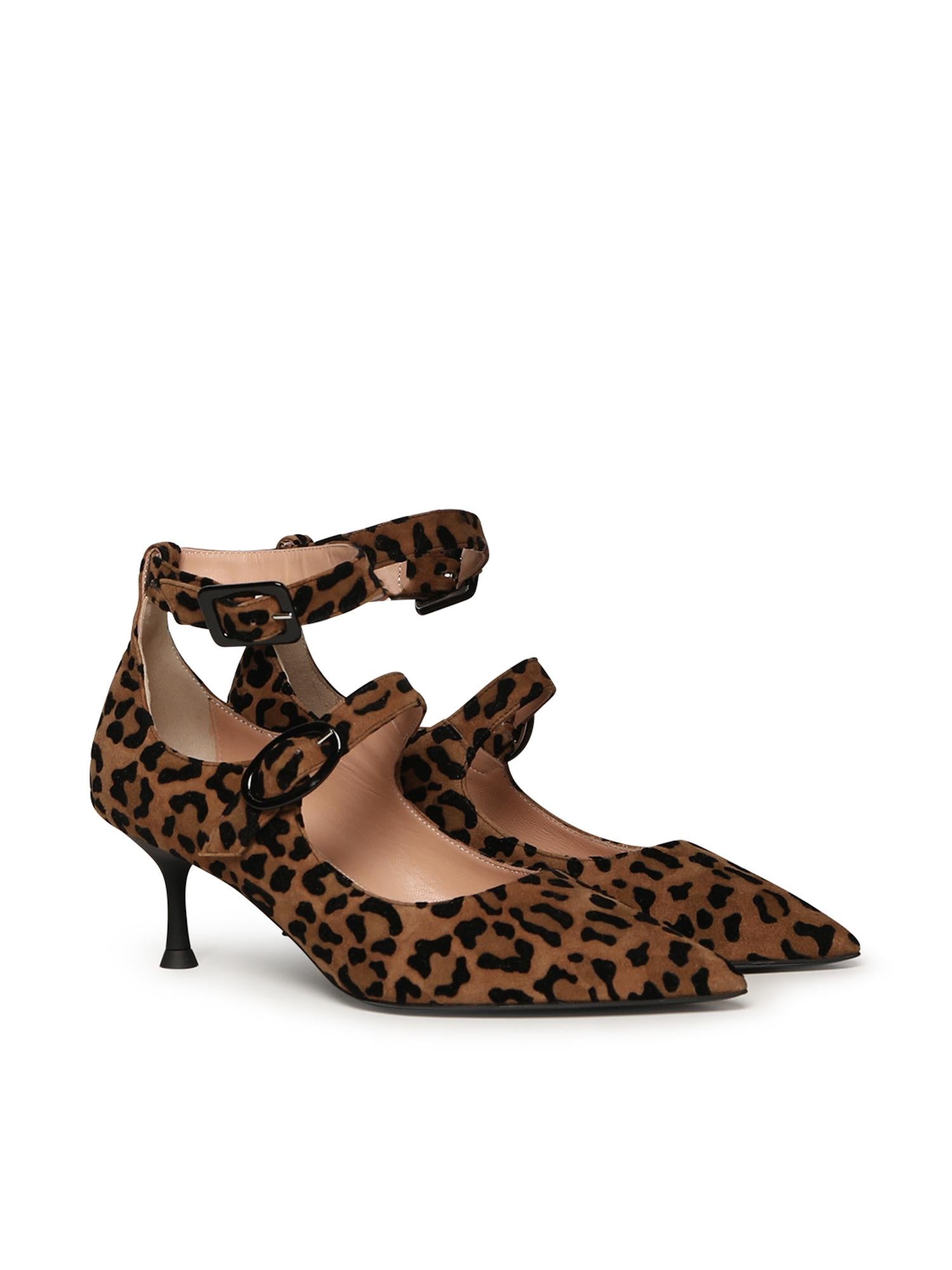 Pumps slingbackThalia in camoscio TALUCI LEOFLO BRANDY/VERLUX NERO GIULIANO GALIANO 