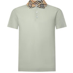 Polo in cotone con colletto Check 8118949 C4011 BURBERRY 