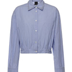 Camicia cropped a righe con colletto gioiello 106277 A32RZE5 PINKO 