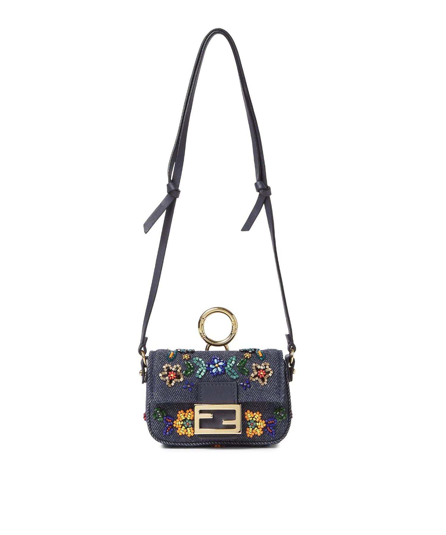Charm Nano Baguette in denim con applicazioni 7AS499 AWVOF0B3Y FENDI 