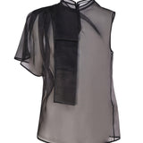 Top asimmetrico in seta 77AJM670 N0193899 GENNY 