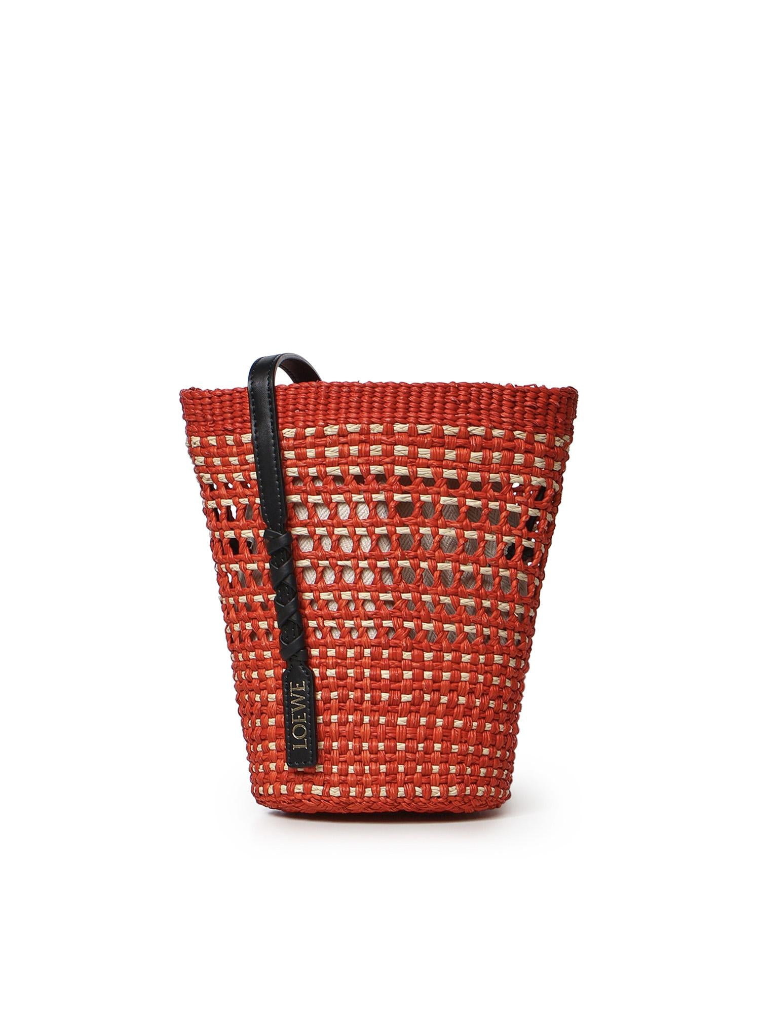 Borsa Braid media in palma Iraca e pelle di vitello C630IMBX02 7116 LOEWE 