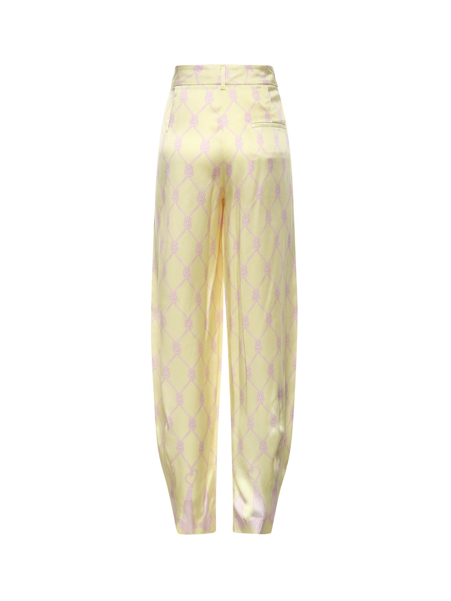 Pantaloni in seta con stampa nappine 80AAA118 N0695162 GENNY 